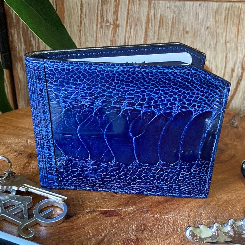 RFID Ostrich LEATHER Wallet Executive Billfold